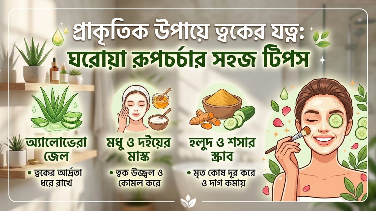প্রাকৃতিক উপায়ে ত্বকের যত্ন: ঘরোয়া রূপচর্চার সহজ টিপস